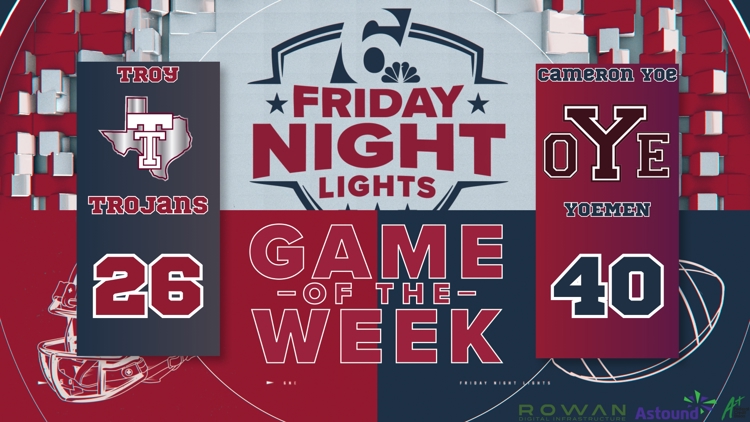 Friday Night Lights Game of the Week | Troy vs. Cameron Yoe — KCEN (Central Texas), Chicago Sports news